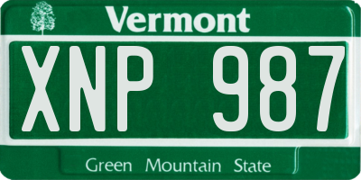 VT license plate XNP987