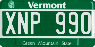 VT license plate XNP990