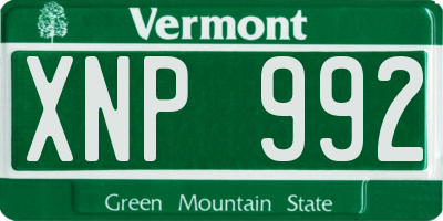 VT license plate XNP992