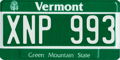 VT license plate XNP993