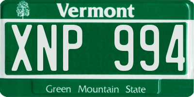 VT license plate XNP994