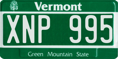 VT license plate XNP995