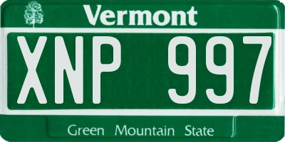 VT license plate XNP997