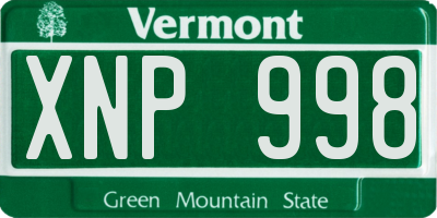 VT license plate XNP998