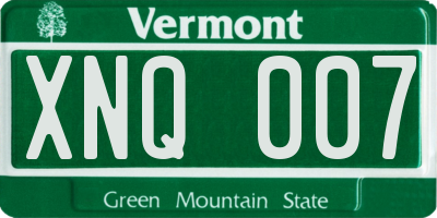 VT license plate XNQ007