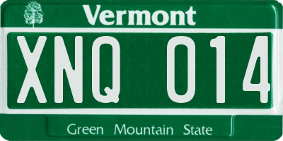 VT license plate XNQ014