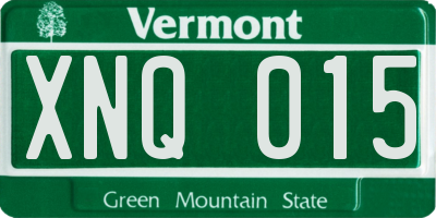 VT license plate XNQ015