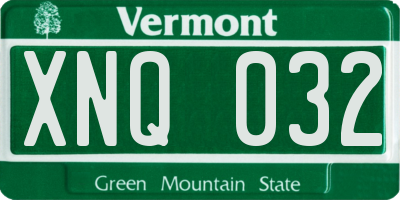 VT license plate XNQ032