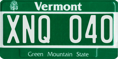 VT license plate XNQ040