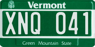 VT license plate XNQ041