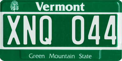 VT license plate XNQ044