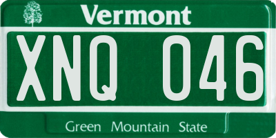 VT license plate XNQ046