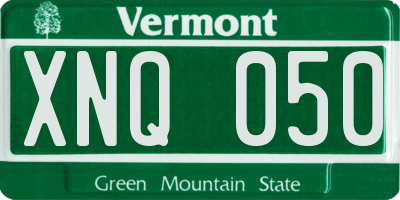VT license plate XNQ050