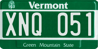 VT license plate XNQ051