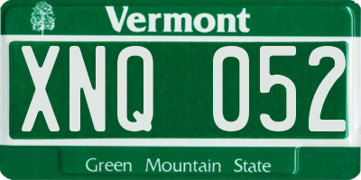 VT license plate XNQ052
