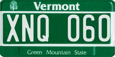 VT license plate XNQ060
