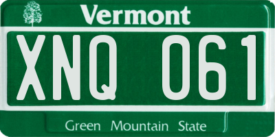 VT license plate XNQ061