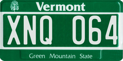 VT license plate XNQ064