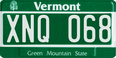VT license plate XNQ068