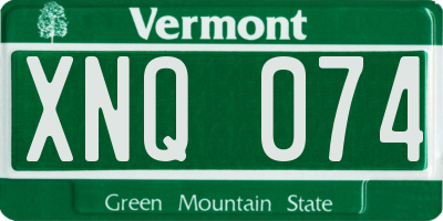 VT license plate XNQ074