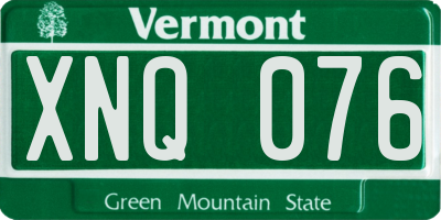 VT license plate XNQ076