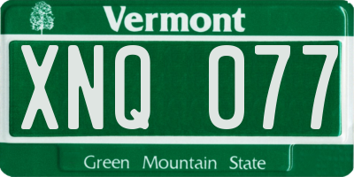 VT license plate XNQ077