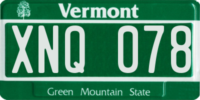 VT license plate XNQ078