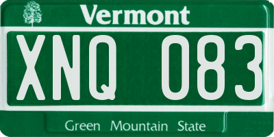 VT license plate XNQ083