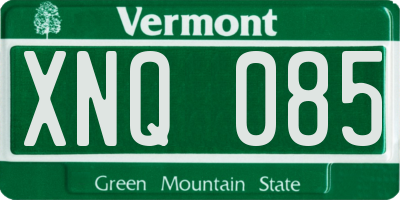 VT license plate XNQ085