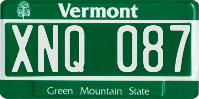 VT license plate XNQ087