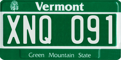 VT license plate XNQ091