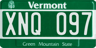 VT license plate XNQ097