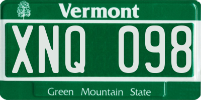 VT license plate XNQ098