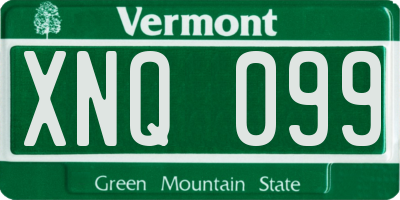 VT license plate XNQ099