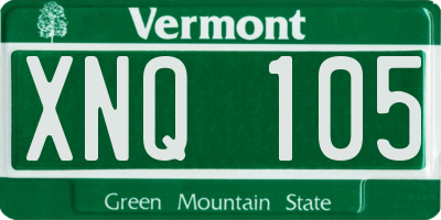 VT license plate XNQ105