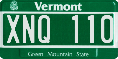 VT license plate XNQ110