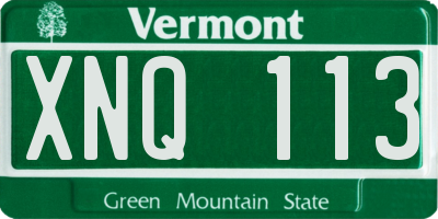 VT license plate XNQ113