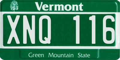 VT license plate XNQ116