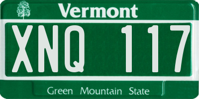 VT license plate XNQ117