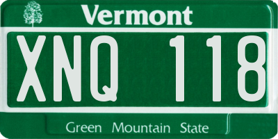 VT license plate XNQ118