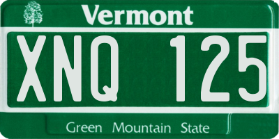VT license plate XNQ125