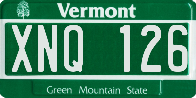 VT license plate XNQ126