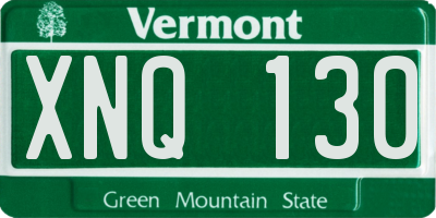 VT license plate XNQ130