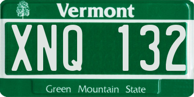 VT license plate XNQ132