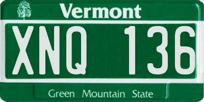 VT license plate XNQ136