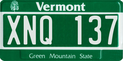 VT license plate XNQ137