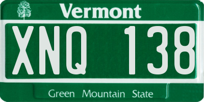 VT license plate XNQ138