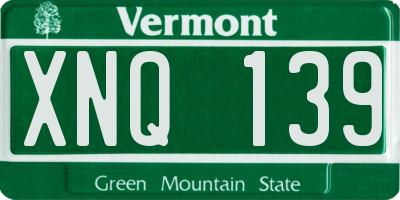 VT license plate XNQ139