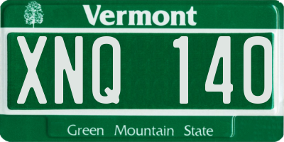 VT license plate XNQ140
