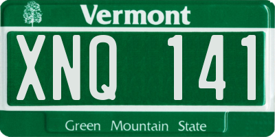 VT license plate XNQ141